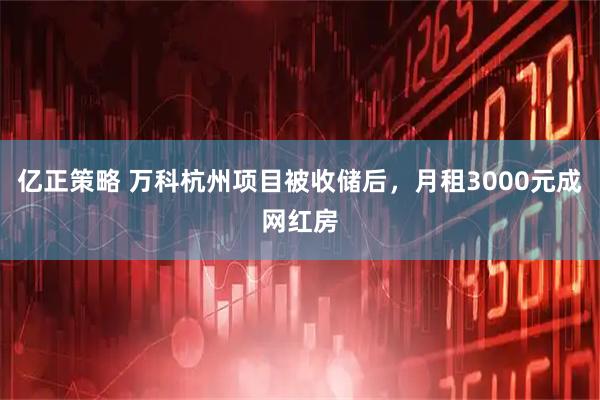 亿正策略 万科杭州项目被收储后，月租3000元成网红房